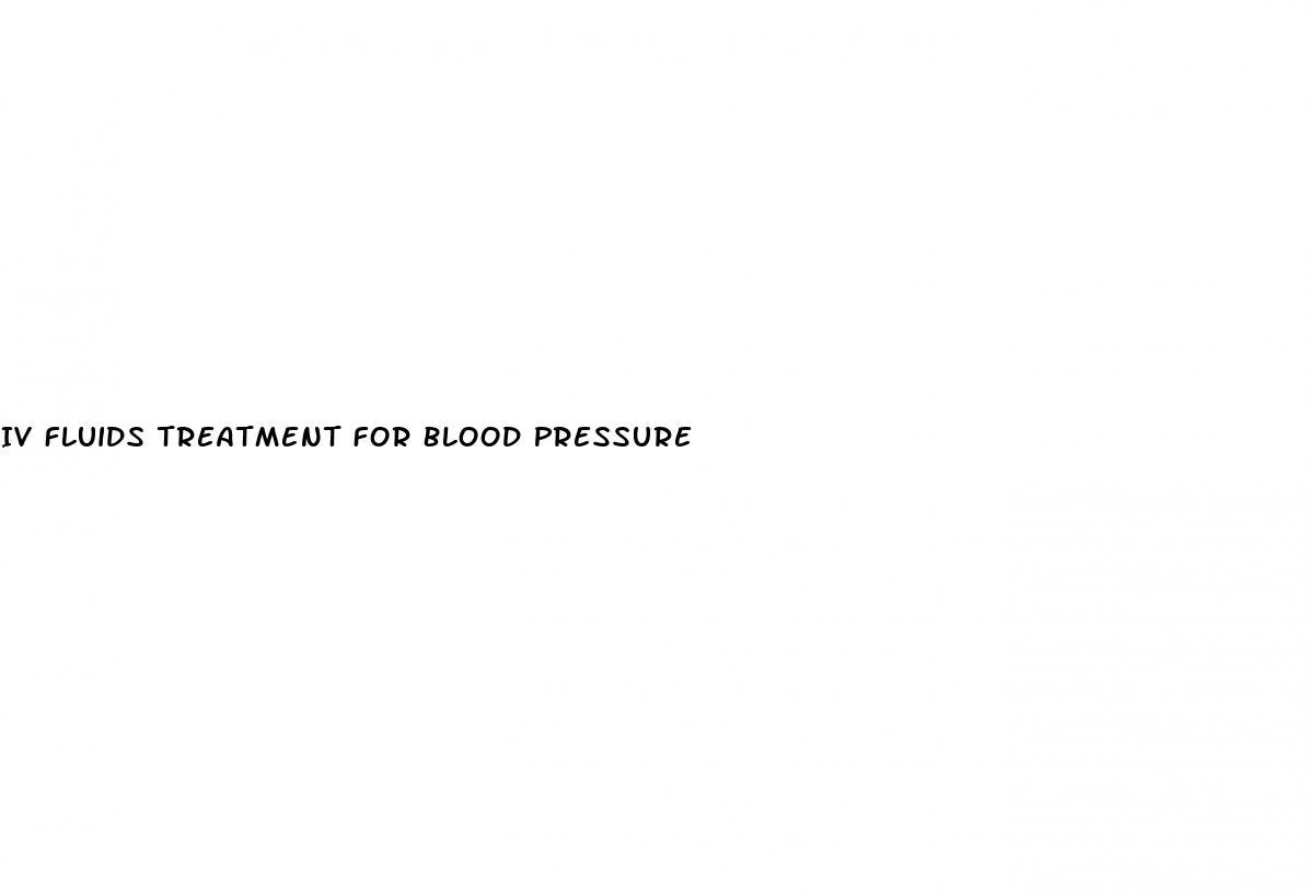 Iv Fluids Treatment For Blood Pressure
