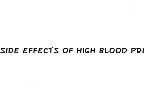 Side Effects Of High Blood Pressure Drugs