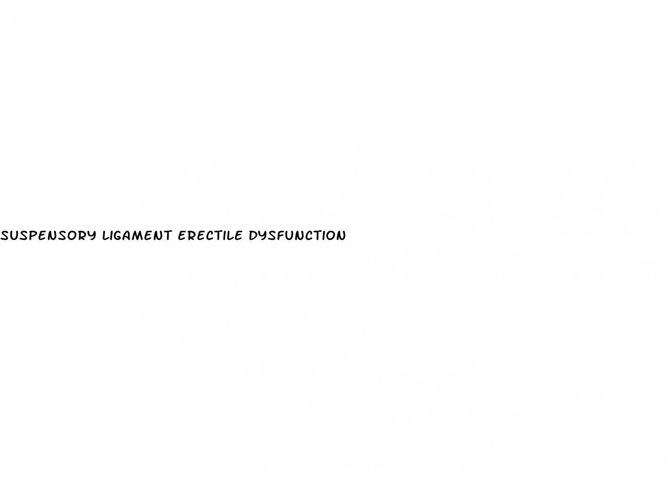 Suspensory Ligament Erectile Dysfunction