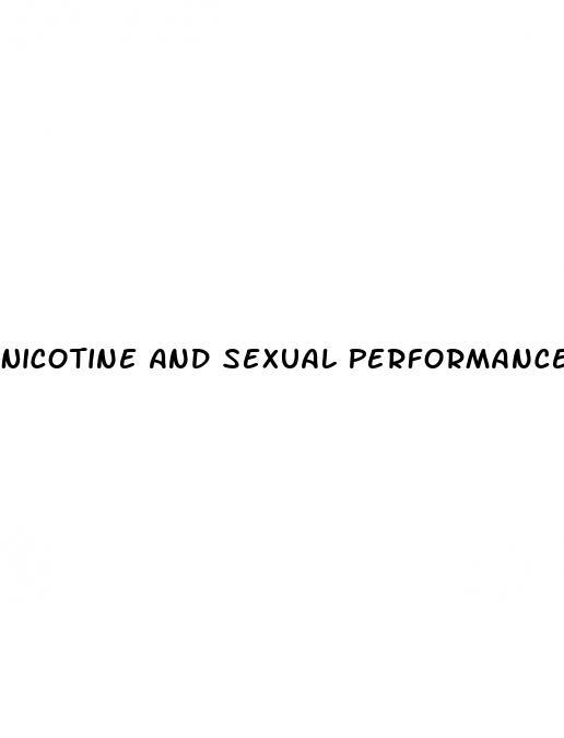 Nicotine And Sexual Performance